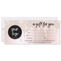 Business Logotyp  Rosa Glitter Gift Certificate