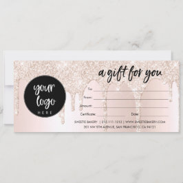 Business Logotyp Rosa Glitter Gift Certificate