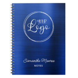 Business Logotyp Royal Navy Blue Foil Meeting Anteckningsbok