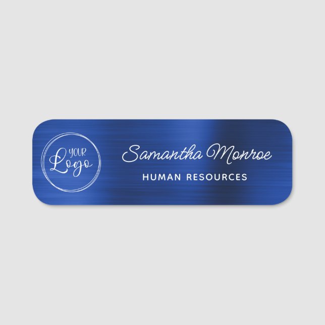 Business Logotyp Royal Navy Blue Foil Namnbricka (Framsida)