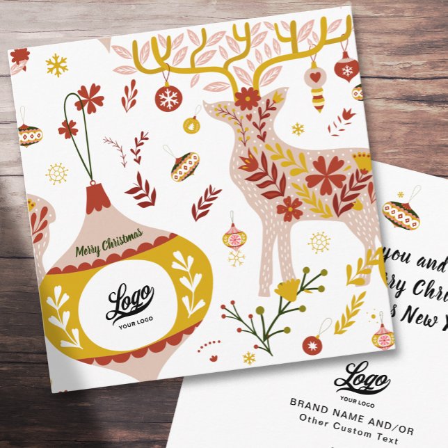 Business Logotyp Scandinavian Nordic Winter Reinde Julkort (Skapare uppladdad)