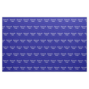 Business Logotyp Seamless Mönster på Blue Fabric Tyg