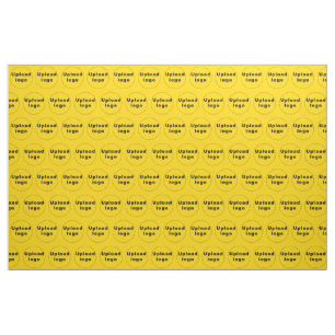 Business Logotyp Seamless Mönster på Gult Fabric Tyg