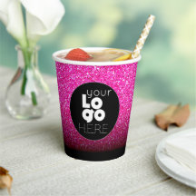 Business Logotyp Shock rosa Glitter + Black Papper