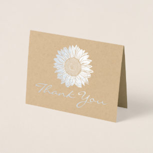 Business Logotyp Silver Foil Solros Tack Folierat Kort