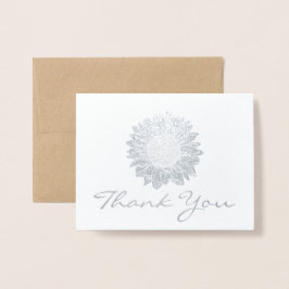 Business Logotyp Silver Foil Solros Tack Folierat Kort