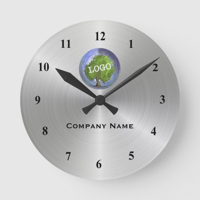 Business Logotyp Silver Rund Klocka (Framsida)