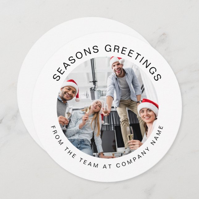 Business Logotyp Simple Anpassningsbar Photo jul Julkort (Fram/baksida)