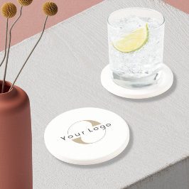 Business logotyp Simple Clean Minimal Round Sandst Underlägg