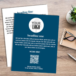 Business Logotyp Simple Minimalist Blue Flyer
