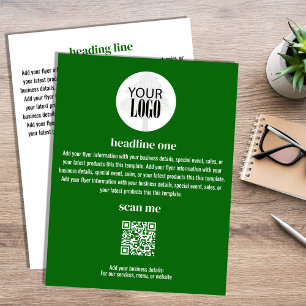 Business Logotyp Simple Minimalist Grönt Flyer