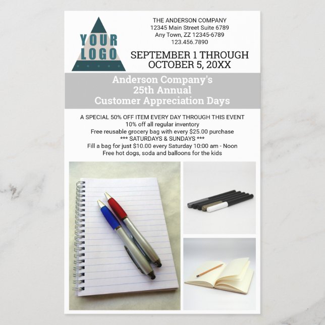 Business Logotyp Simple Modern 3 Photo Advertising Flygblad (Framsidan)