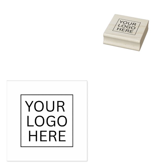 Business Logotyp Simple Wood Art Frimärke Stämpel (Stämplad)