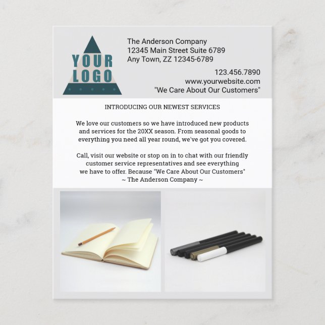 Business Logotyp Skapar ditt eget Marknadsföring 2 Flygblad (Framsidan)