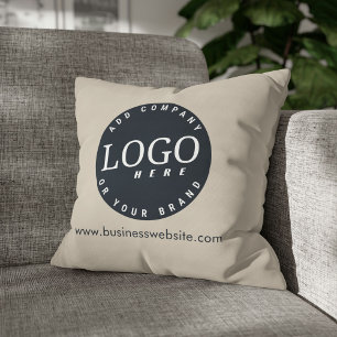 Business Logotyp Slogan och Adress Anpassningsbar Kudde