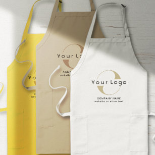 Business logotyp + SMS Company Brand med fickor Långt Förkläde