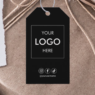 Business Logotyp Social Media Professionell Black Presentetikett
