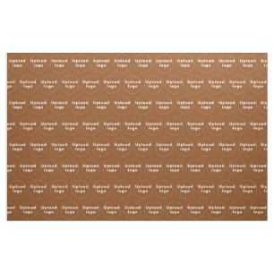 Business Logotyp Sömlös Mönster på Brown Fabric Tyg