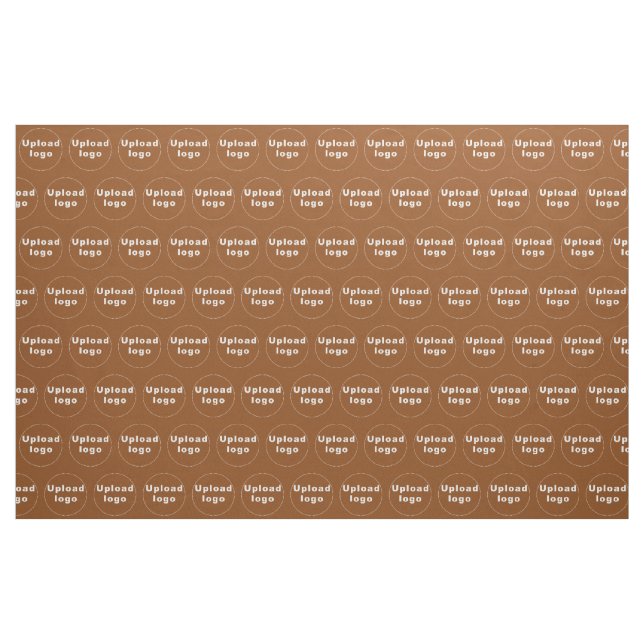 Business Logotyp Sömlös Mönster på Brown Fabric Tyg (Yard)