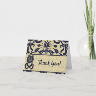 Business Logotyp Tack Indigo Swirls Navy Taupe Kort