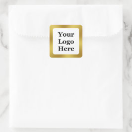 Business Logotyp Template Guld and White Branded Fyrkantigt Klistermärke
