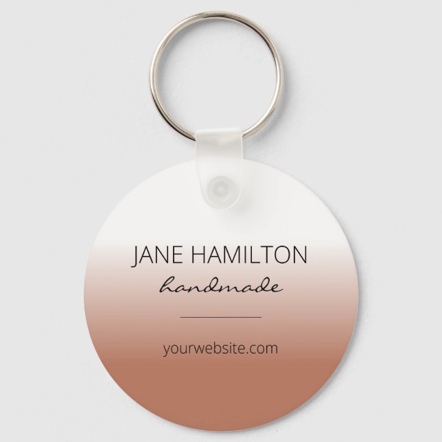 Business Logotyp Terracotta Simple Keychain Nyckelring (Framsida)