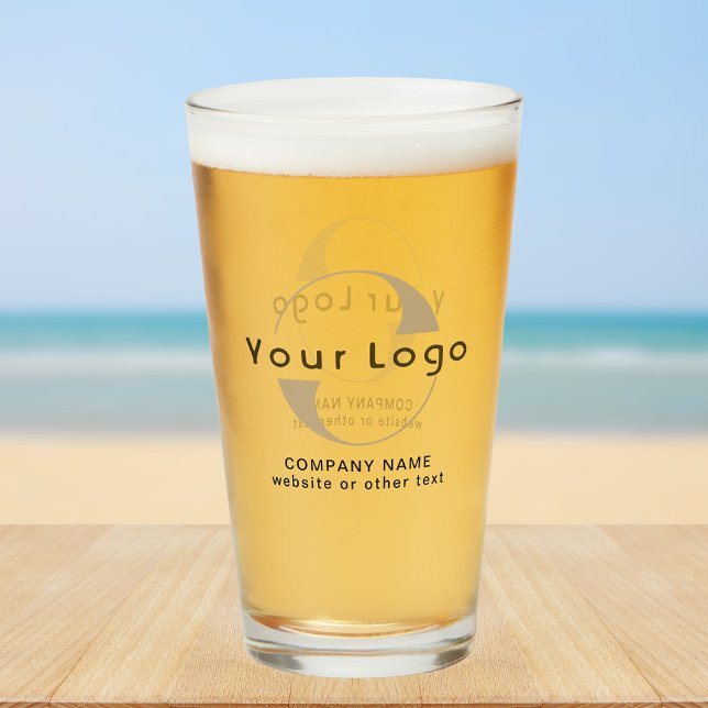 Business logotyp + text Clean Minimum Company Beer Glaskopp (Skapare uppladdad)