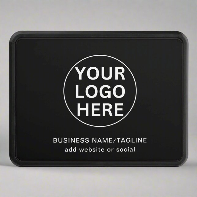 Business Logotyp & Text l Promotive Black & White Dragkroksskydd (Skapare uppladdad)
