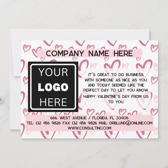Business Logotyp Valentine Customer and Clients Julkort (Framsida)