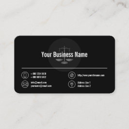 Business Logotyp White Icons Classy Black Visitkort