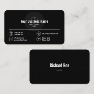 Business Logotyp White Icons Classy Black Visitkort