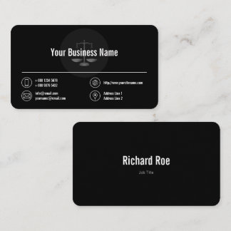 Business Logotyp White Icons Classy Black Visitkort
