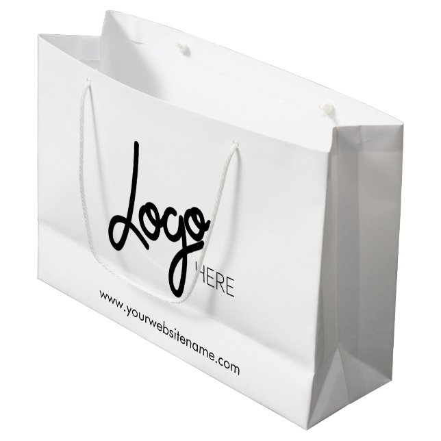 Business Logotyp White Large Gift Bag (Framsidan Vinklad)