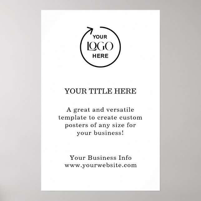 Business Logotyp White Minimalist Modern Simple Poster (Framsidan)