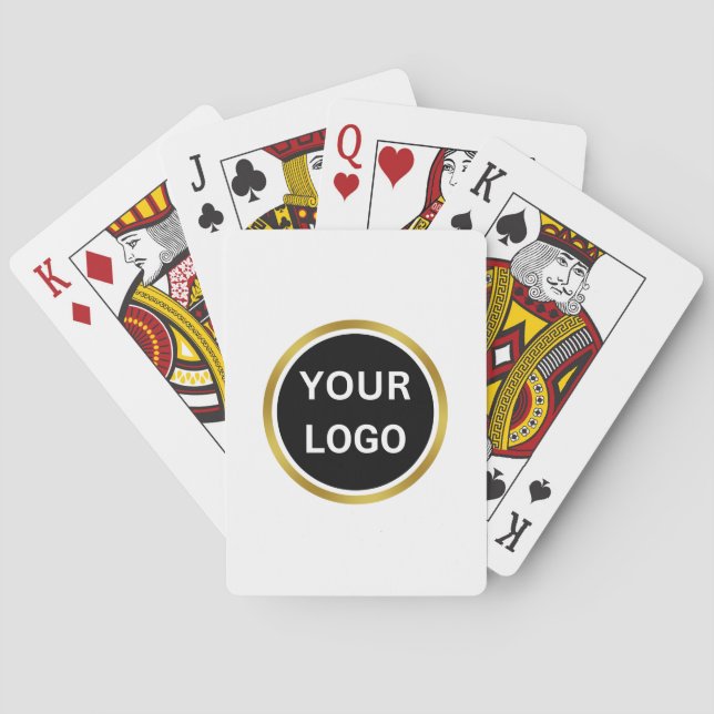 Business Logotyp White och Guld Elegant Casinokort (Baksidan)