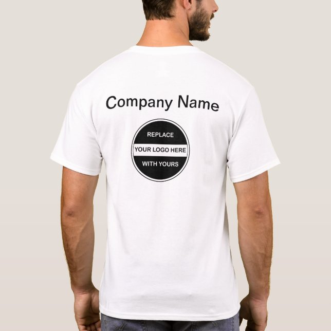 Business Logotyp Work Shirts Dubbla Side T Shirt (Baksida)