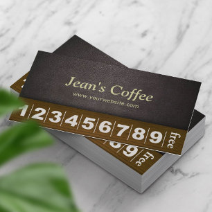 Business Loyalty Card för Mörk-läderkaffe Lojalitetskort
