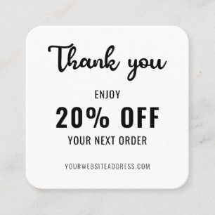 Business Loyalty Promo Elegant QR Code Black White Rabattkort