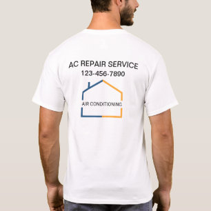 Business Luft Conditioning Fält Logotyp Work Shirt T