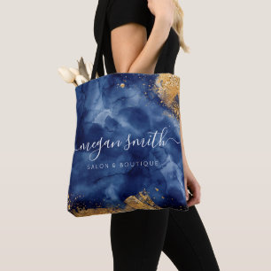 Business Luxe Navy Blue Guld-marknadsföring Tygkasse
