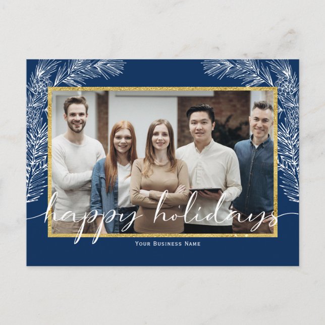 Business Lycklig Helgdag med fotovykort Helg Vykort (Framsida)