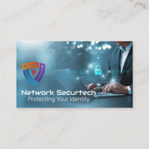 Business Man Secure Data Krypterat nätverk Visitkort