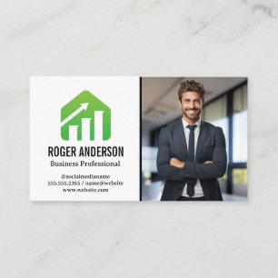 Business Man Smiling in Office   Ekonomisk Logotyp Visitkort