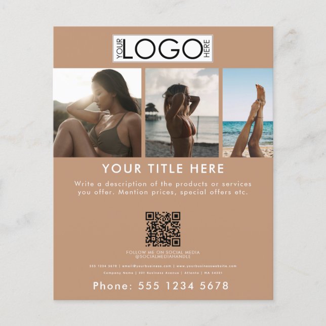 Business Marknadsföring Tanning Salon Spray Tan Be Flygblad (Framsidan)