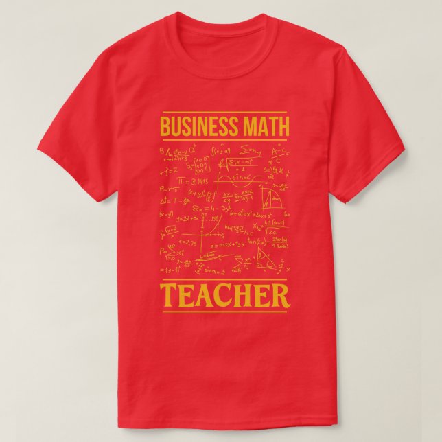 Business Math Teacher T Shirt (Design framsida)