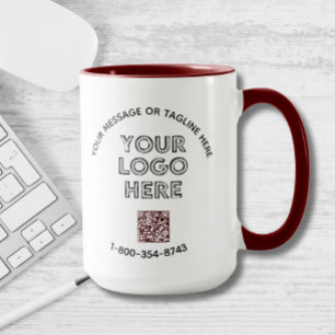 Business Message Anpassningsbar Färg QR-kodLogotyp Mugg