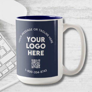 Business Message Logotyp Anpassningsbar Färg QR-ko Två-Tonad Mugg