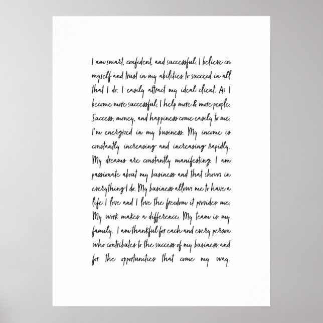 Business Mindset Office Mantra Poster (Framsidan)