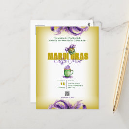 Business Mixer Mardi Gras QR-kodinbjudan Vykort