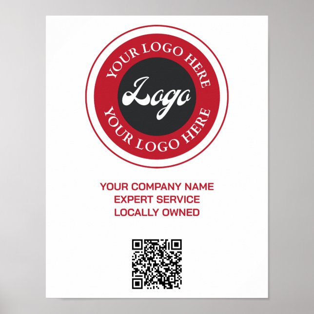 Business Modern Logotyp Social Media QR-kod Poster (Framsidan)